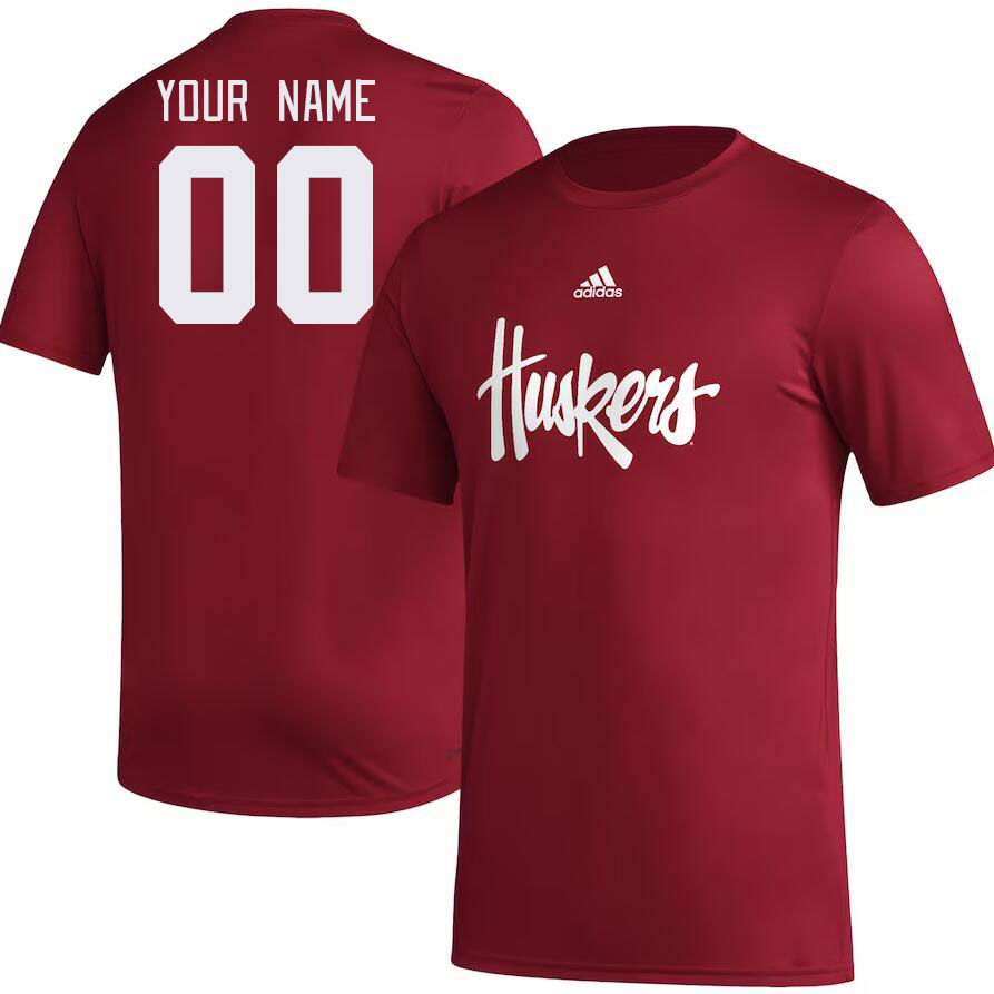 Custom Nebraska Huskers Name And Number College Tshirt-Red